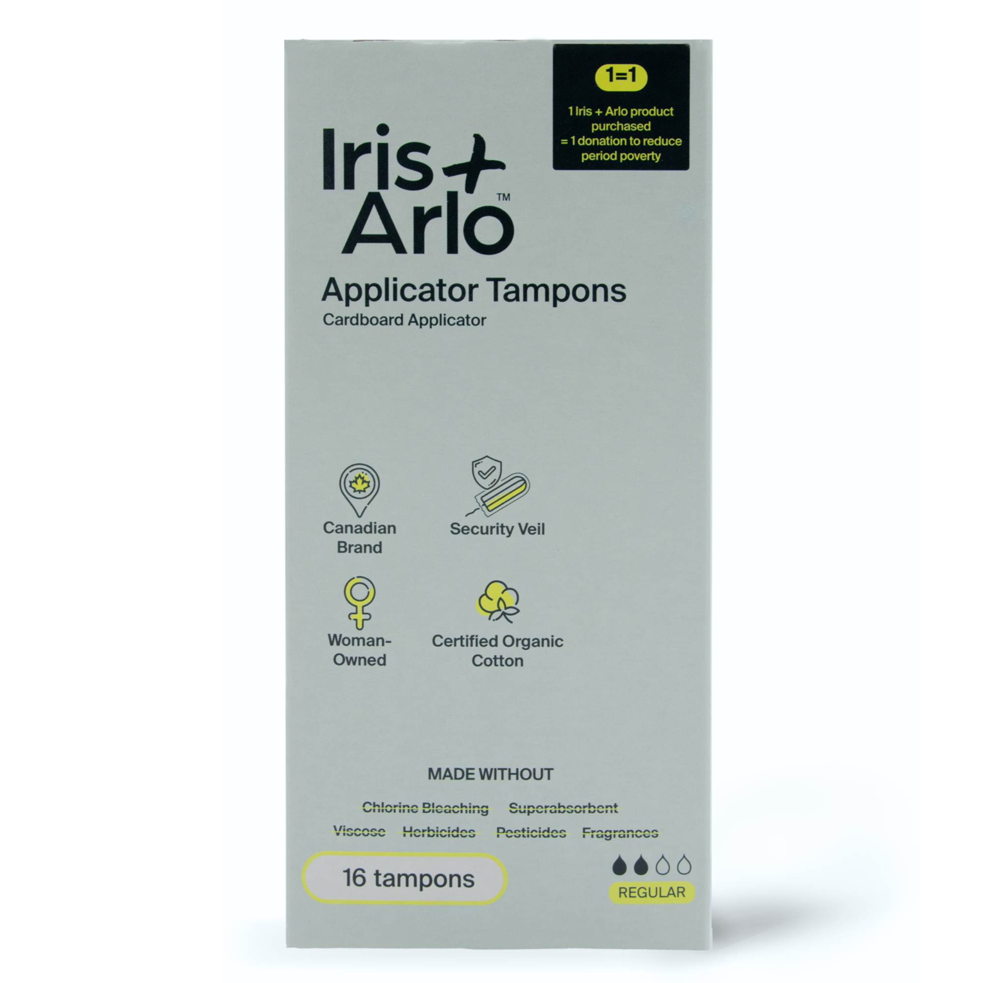 100% Organic Cotton Applicator Tampons - Regular