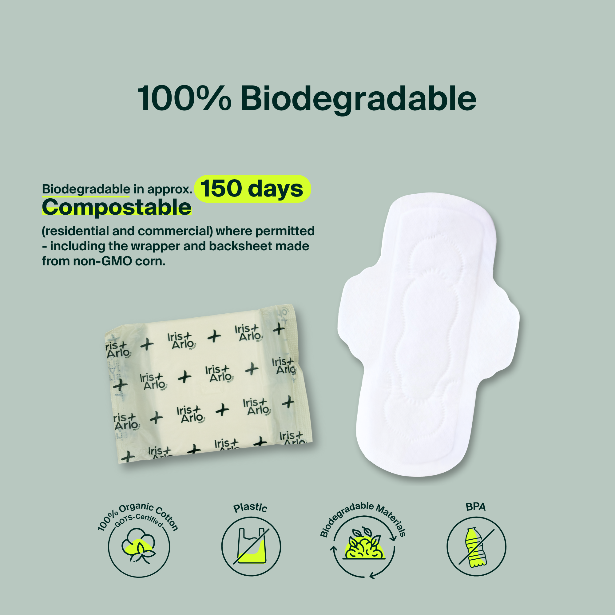 100% Organic Cotton Regular Pads