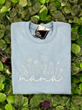 Mama Floral Blue Crewneck