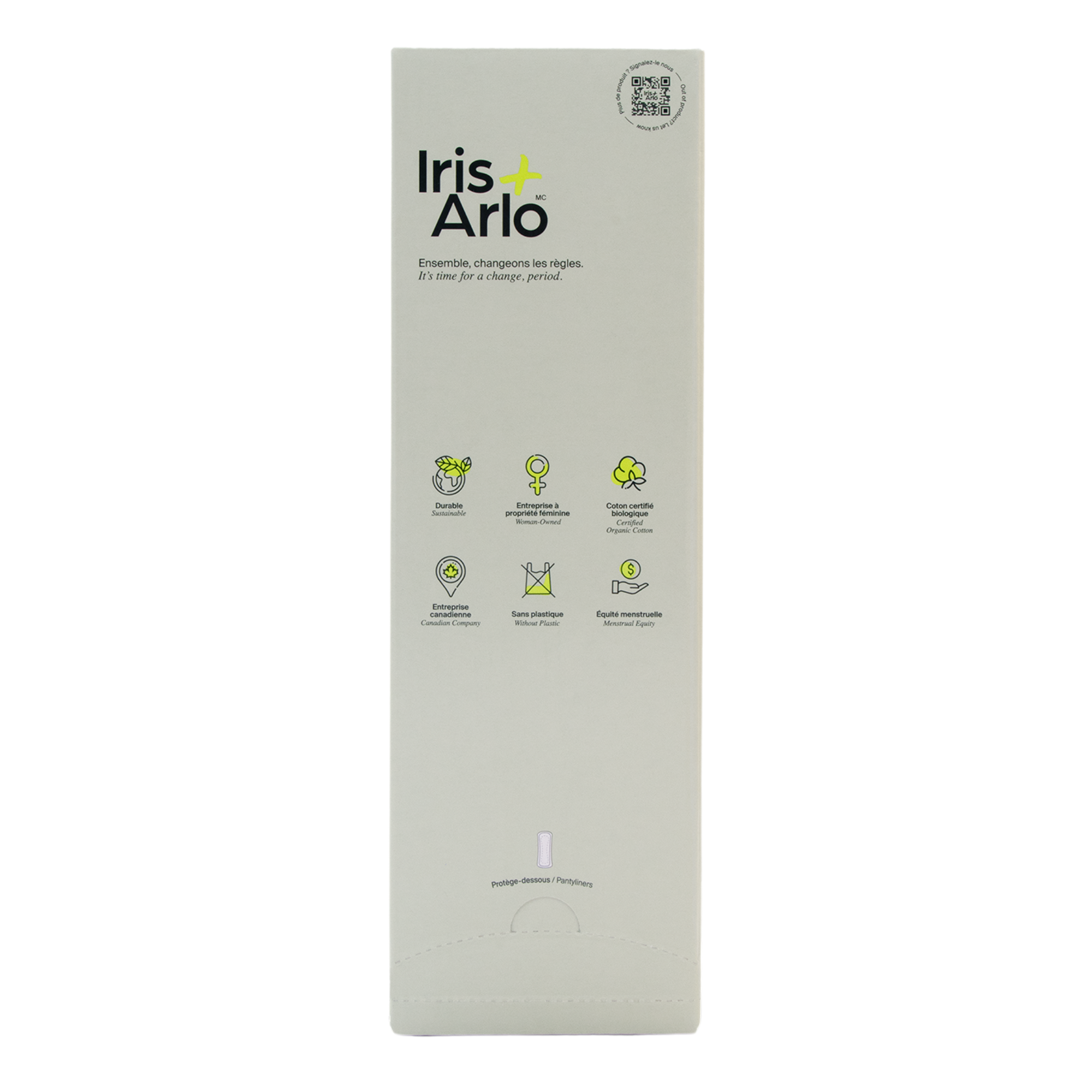 Wall-Mounted Cardboard Dispenser, 100% Organic Cotton Pantyliners