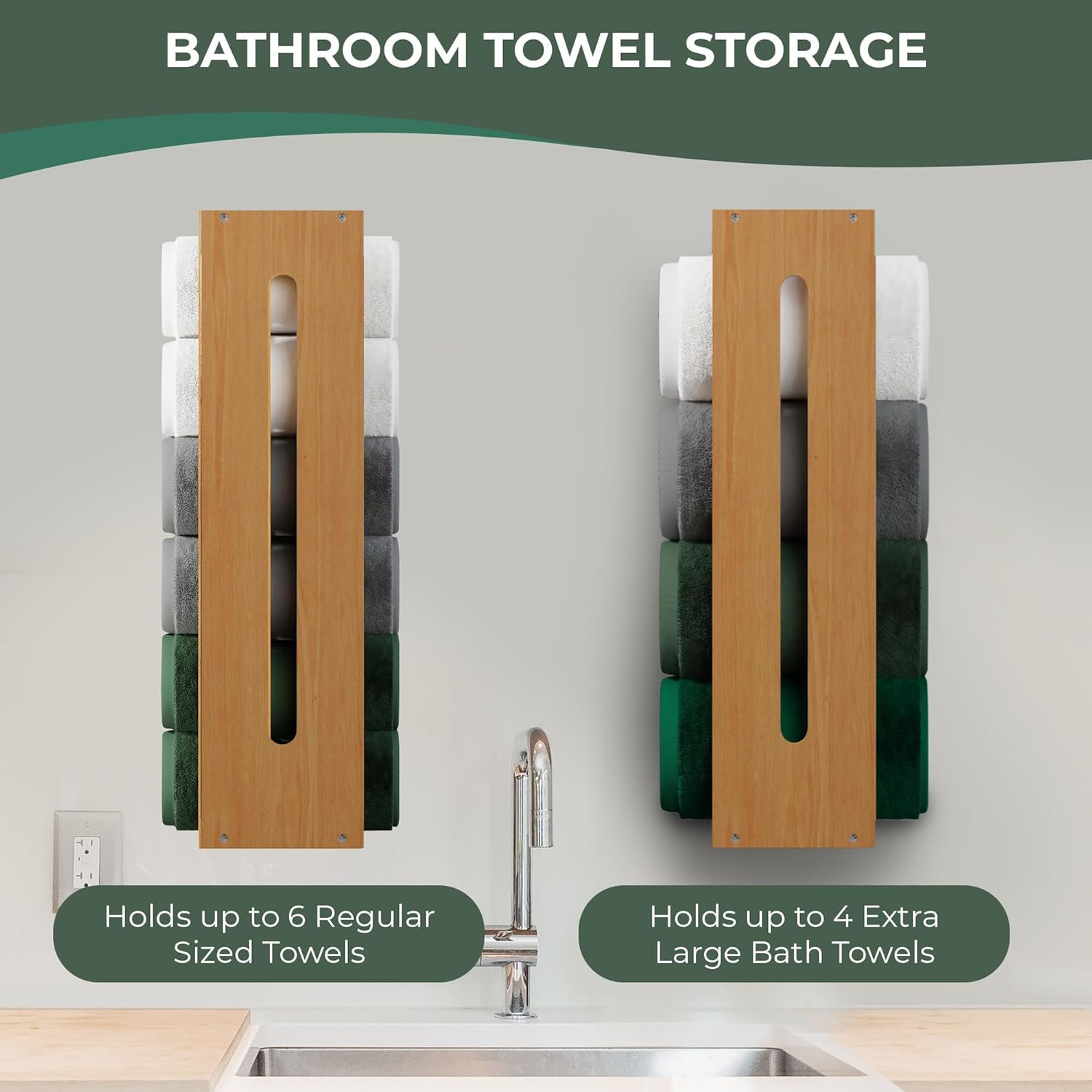 BAMBOO WOODEN TOWEL RACK