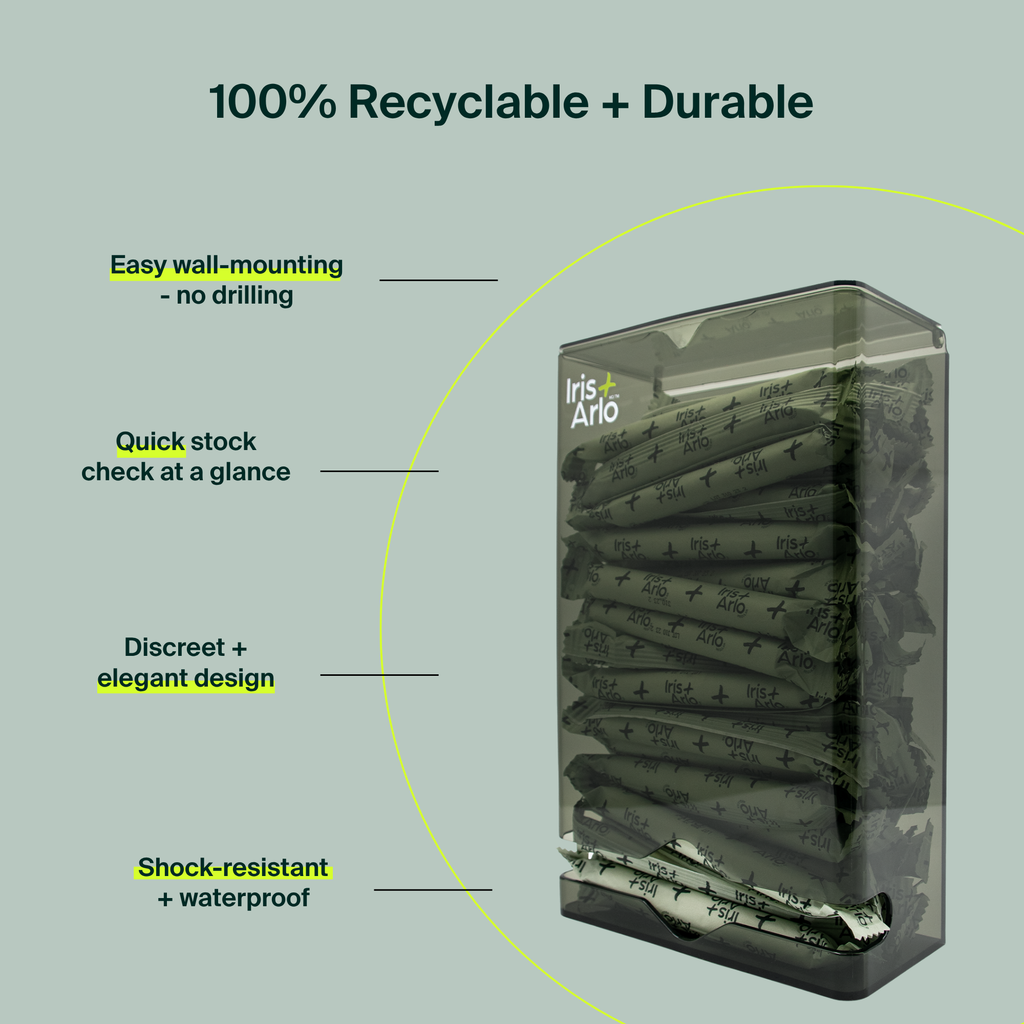 Recycled Plexiglass Wall-Mounted Dispenser - Applicator Tampons