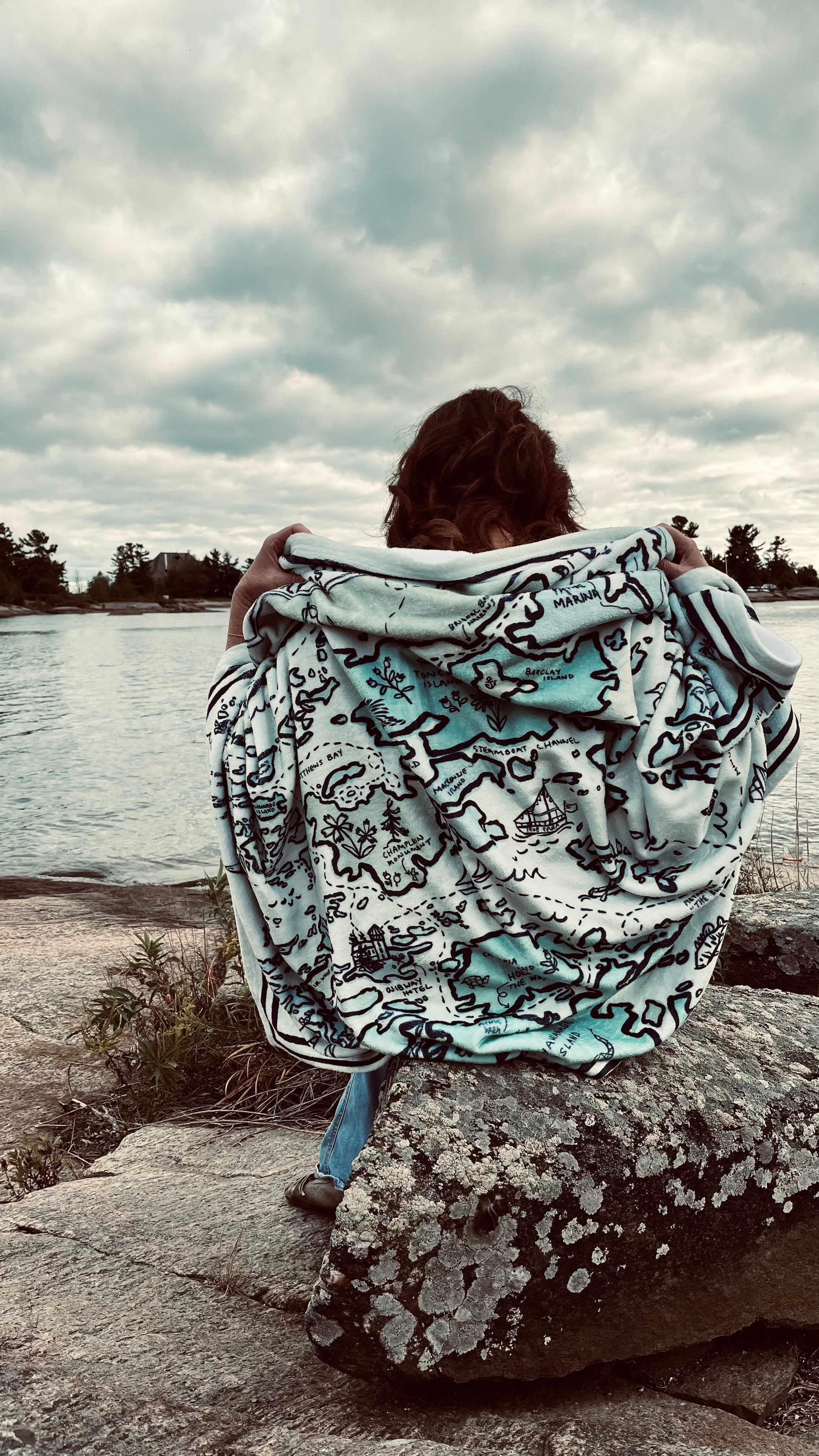 Cozy Map Blanket | GBAYCo. Pointe Au Baril Edition