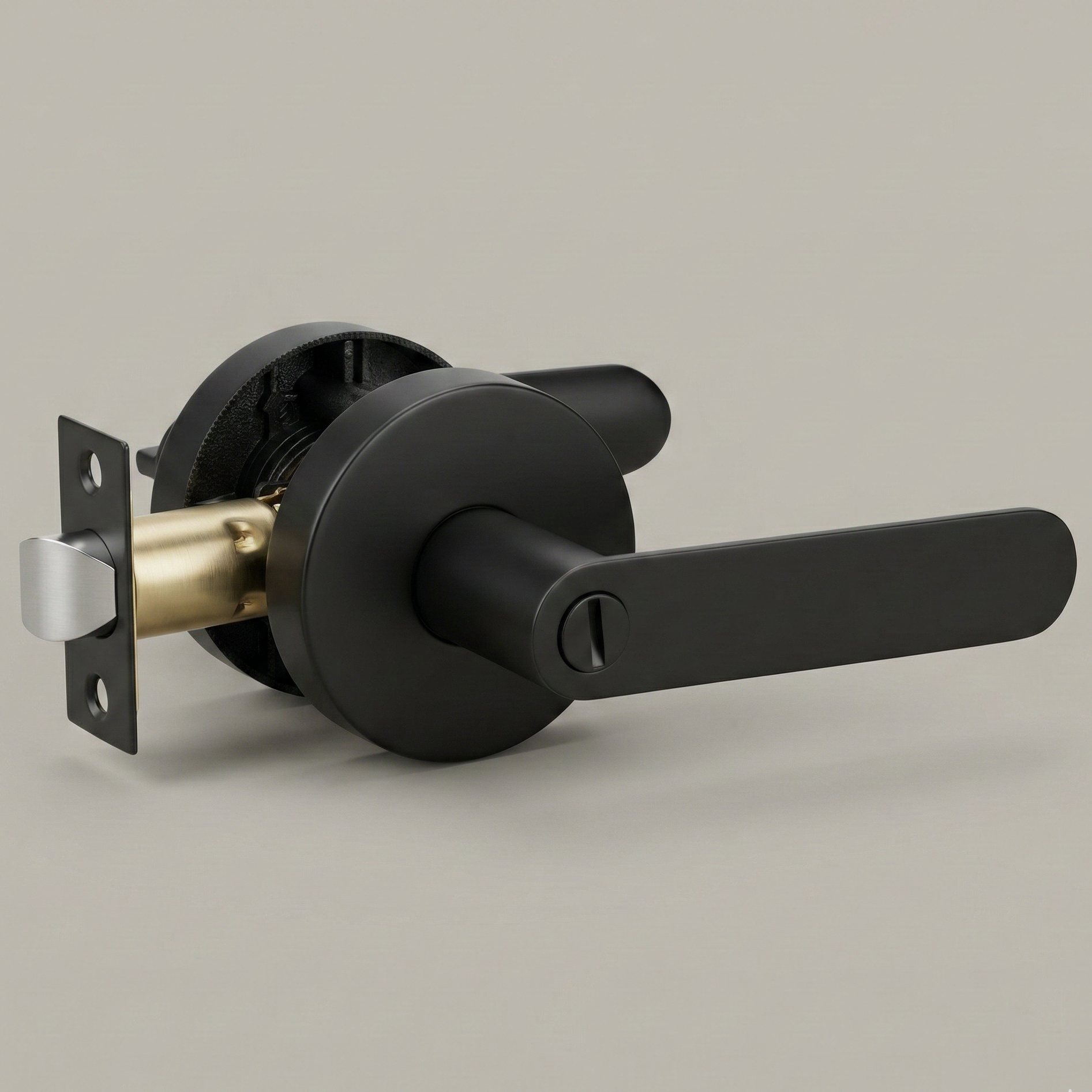 Modern Flat Bar Door Lever Handle | Matte Black & Brushed Nickel | Privacy, Passage, Keyed & Dummy Functions