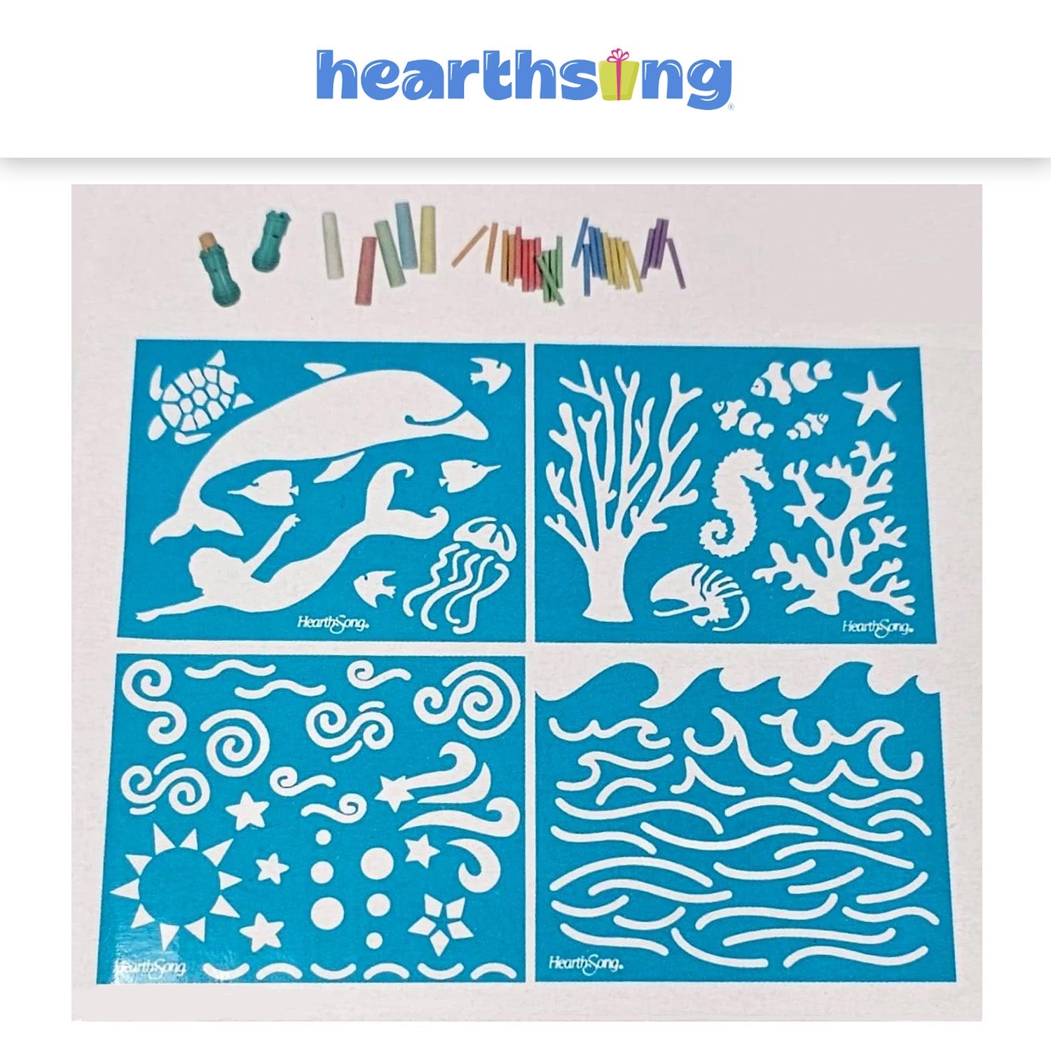 SIDEWALK STENCILS & CHALK - UNDER-THE-SEA