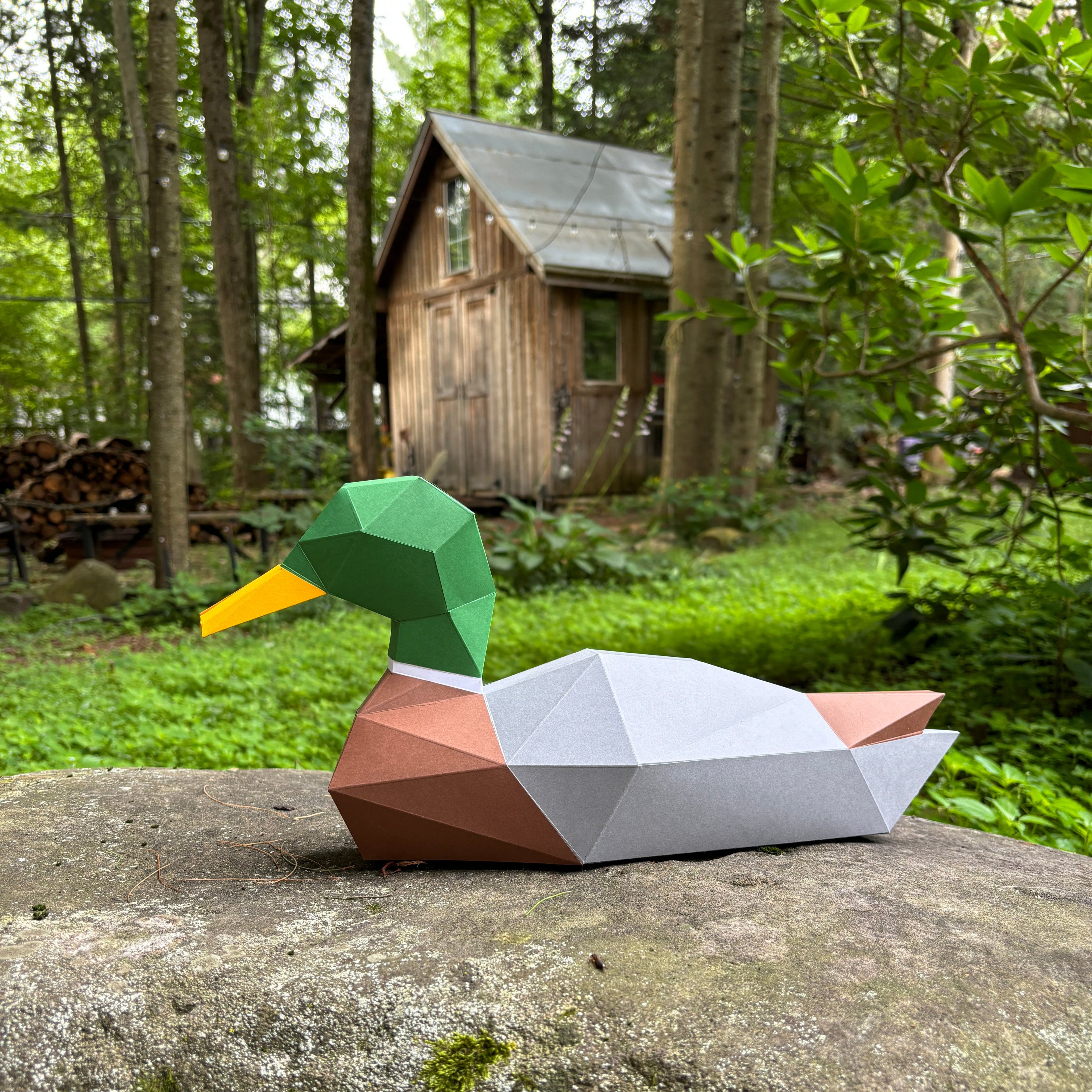 DIY Duck 3D LUX Paper model Origami Kit, 3D Papercraft activity
