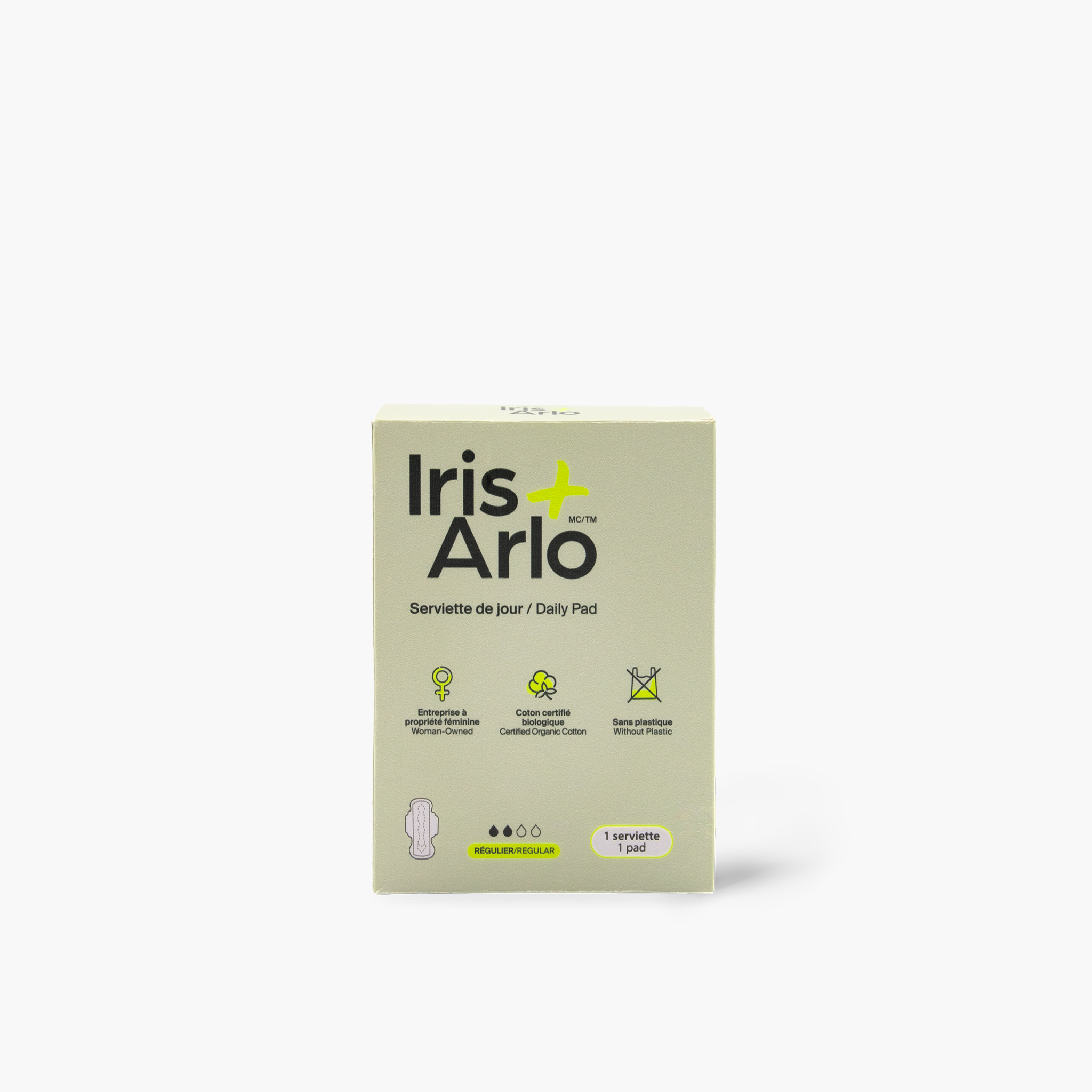 100% Organic Cotton Regular Pad Individual Box - Bulk (250)