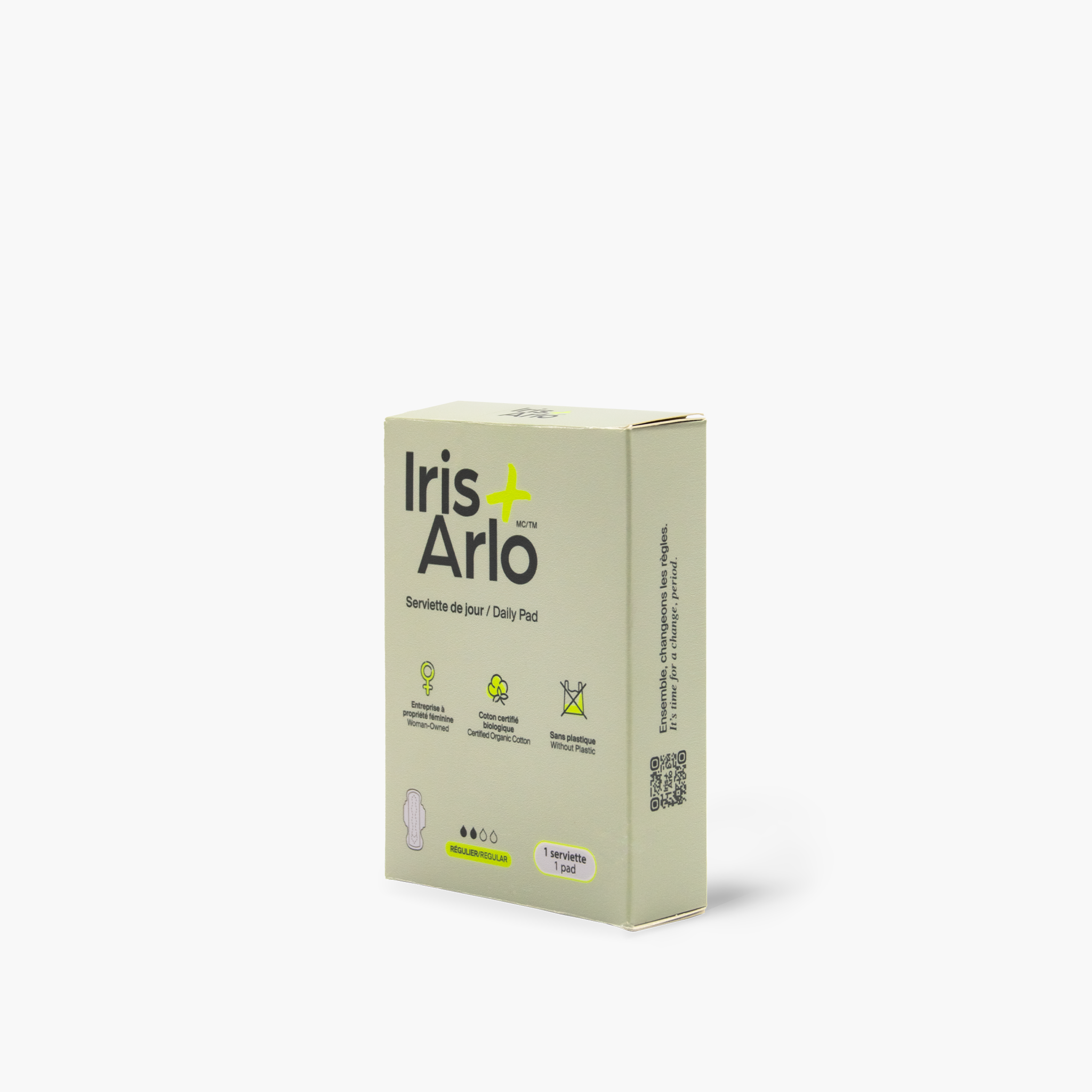 100% Organic Cotton Regular Pad Individual Box - Bulk (250)