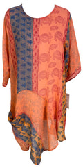 PRG6034 Sheer Avatar Pure Silk Self Pocket Tunic Dress