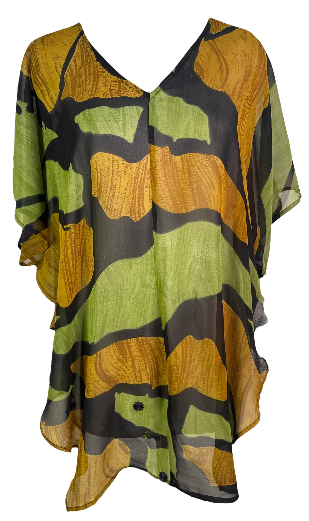 PRG6308 Sheer Avatar Pure Silk Waterfall Top