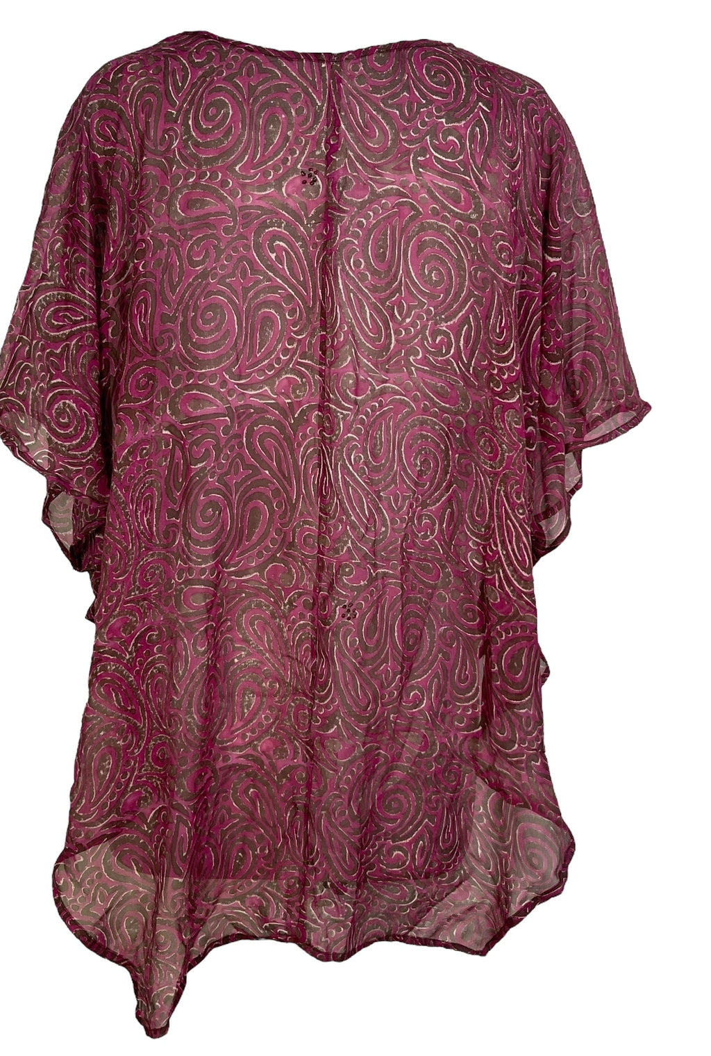 PRG7089 Sheer Avatar Pure Silk Waterfall Top