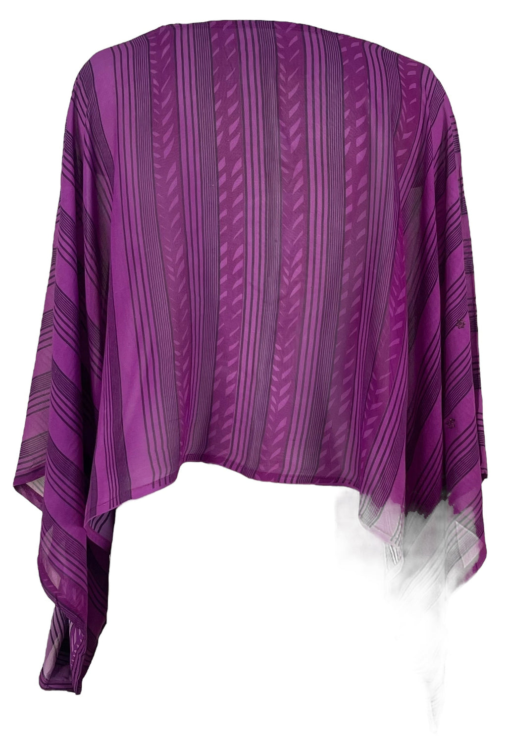 KERRI  PRG7206 Sheer Avatar Pure Silk Kimono-Sleeved Top