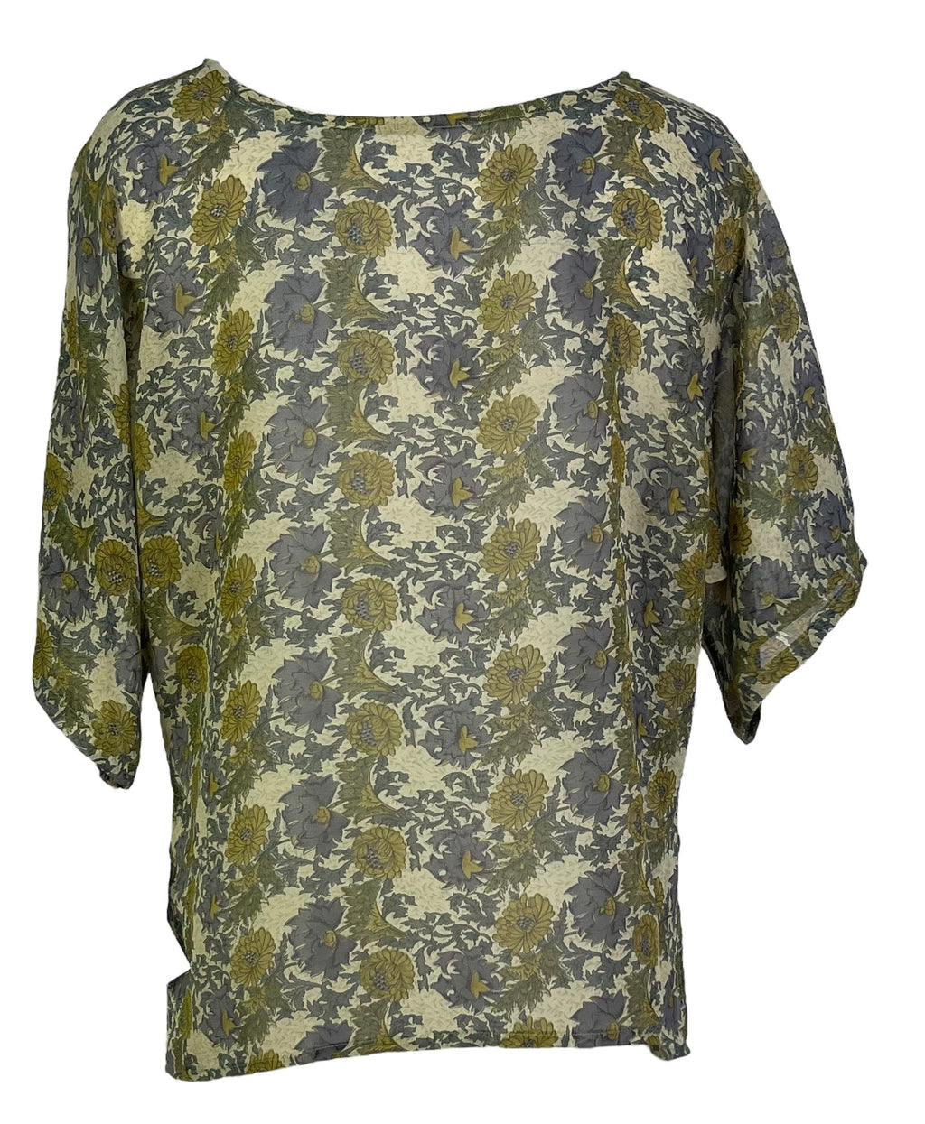 PRG6853 Sheer Avatar Pure Silk Side Slit Top