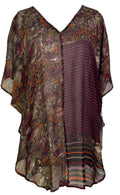 PRG7096 Sheer Avatar Pure Silk Waterfall Top