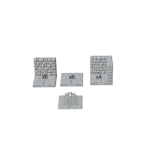 Crossroads X 4-Way Dungeon Intersection – 28mm Terrain