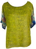 PRG6508 Sheer Avatar Pure Silk Side Slit Top