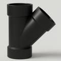LESSO ABS 45° Reducing Wye — Hub × Hub × Hub DWV | 2″×2″×1-1/2″, 3″×3″×1-1/2″, 3″×3″×2″ | ASTM D2661, CSA B181.1, cUPC