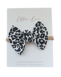 Knot Bow | Black and White Leopard
