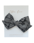 Black Floral Oversize Bow