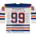 WAYNE GRETZKY WHITE CAREER JERSEY (SIZE L OR XL) – AUTOGRAPHED – UPPER DECK AUTHENTICATED – LIMITED EDITION /99 – EDMONTON OILERS HOCKEY LEGEND COLLECTIBLE