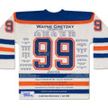 WAYNE GRETZKY WHITE CAREER JERSEY #1 OF 99 (SIZE L OR XL) - UPPER DECK COA - AUTOGRAPHED LIMITED EDITION NHL COLLECTIBLE - EDMONTON OILERS