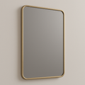 Rounded-Corner Rectangular Bathroom Vanity Mirror — Slim Metal Frame (Matte Black, Brushed Nickel, Brushed Gold)