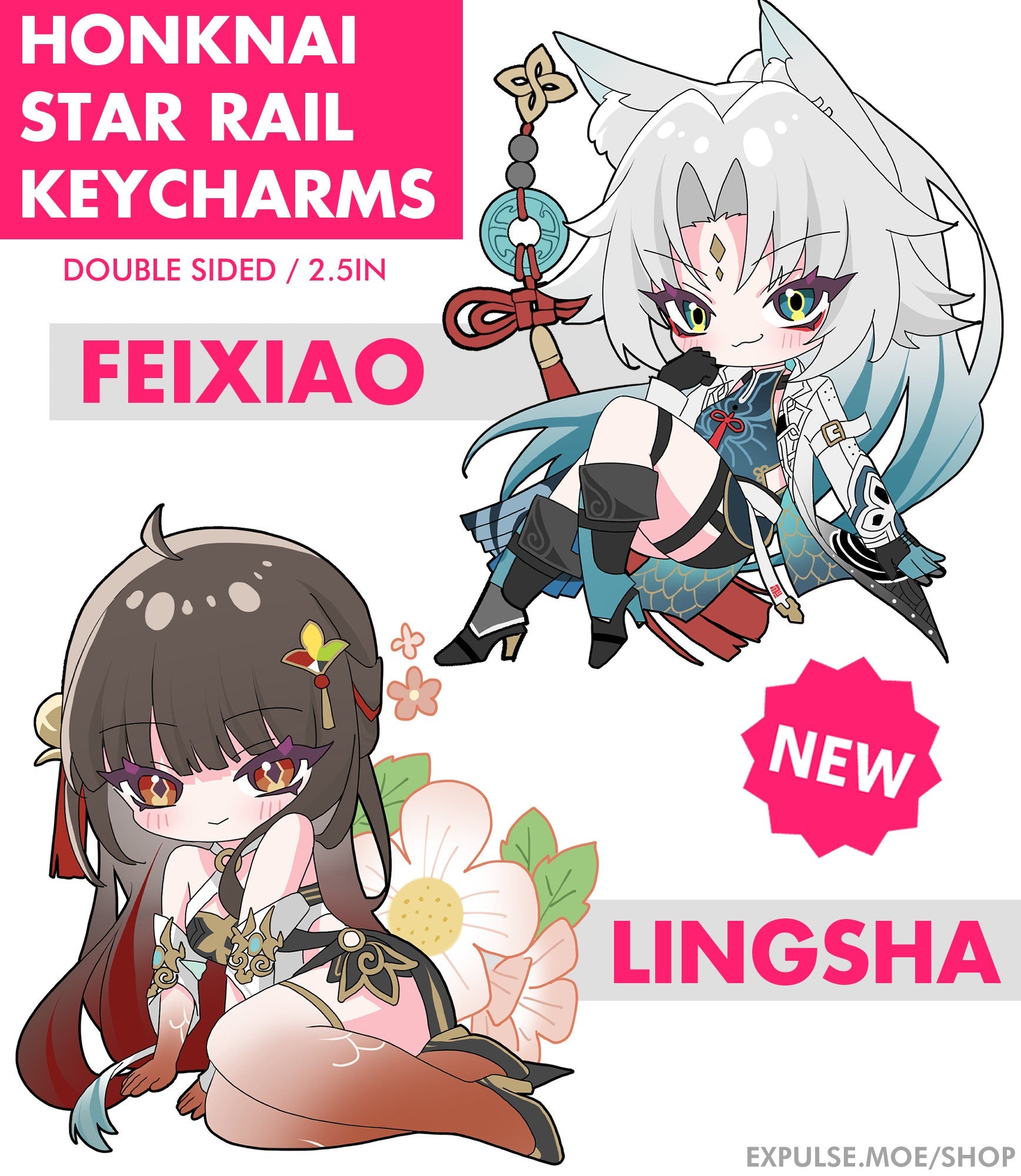 HSR: Feixiao + Lingsha Keychain