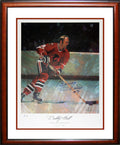 BOBBY HULL AUTOGRAPHED PLAYER PROOF LITHOGRAPH – LIMITED EDITION 1 OF 9 – FRAMED NHL TREASURE (27" X 23")