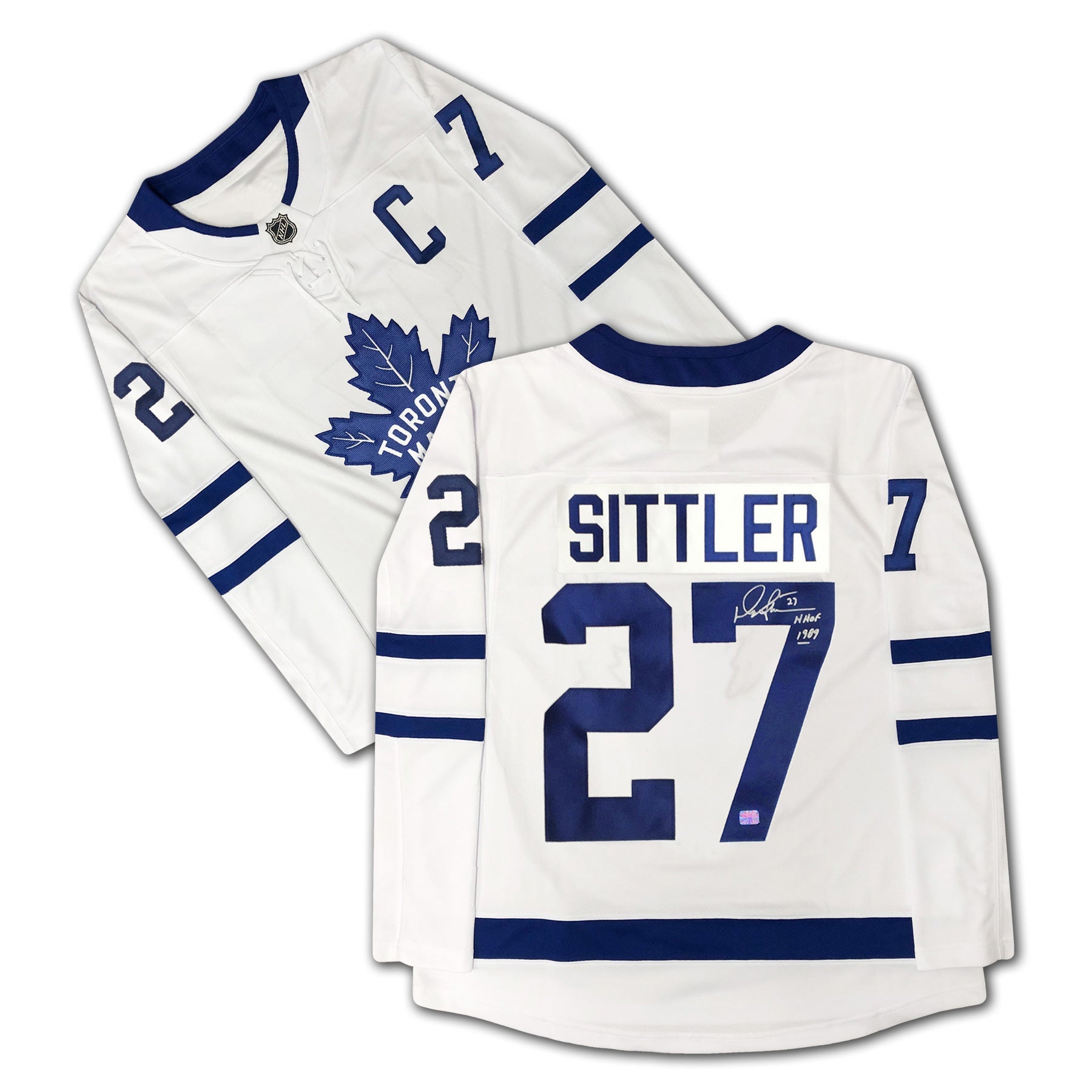 DARRYL SITTLER AUTOGRAPHED TORONTO MAPLE LEAFS WHITE JERSEY – SIGNED NHL HOCKEY MEMORABILIA COLLECTIBLE (SIZE L OR XL)