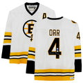 BOBBY ORR AUTOGRAPHED BOSTON BRUINS WHITE ADIDAS JERSEY – LIMITED EDITION 2/4 – GNR COA (SIZE L OR XL)