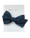 Navy Chambray Oversize Bow