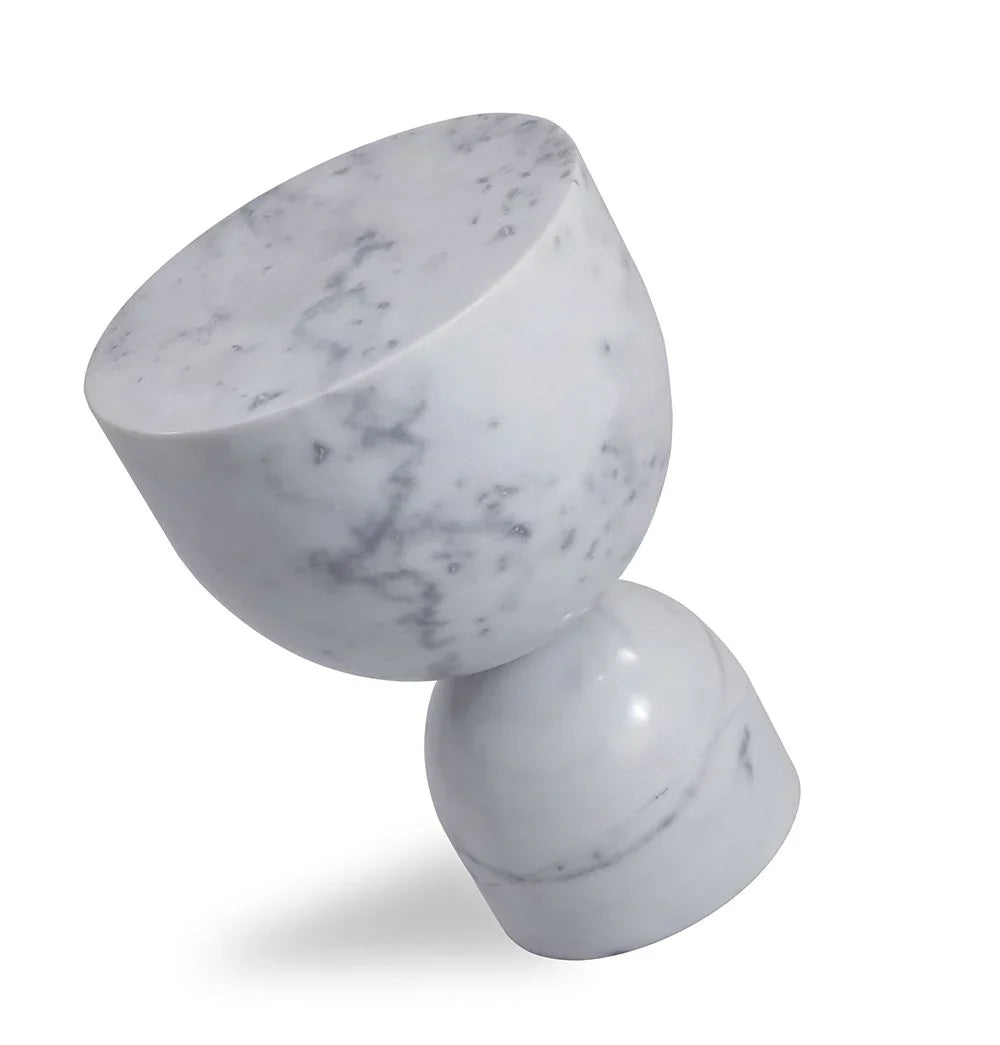 PENELOPE WHITE MARBLE SIDE TABLE