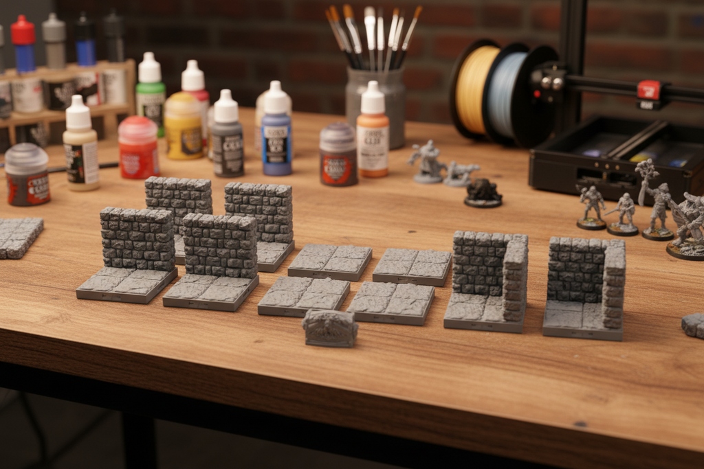 T-Junction Hub 3-Way Dungeon Intersection – 28mm Terrain